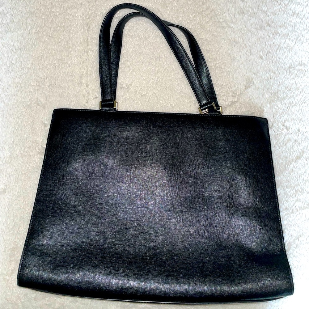 Furla Black Leather Handbag - handle wear, needs repair - Picture 2 of 10